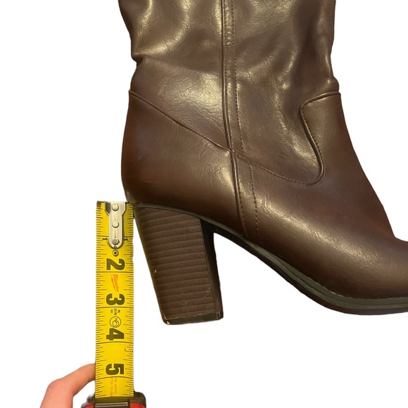 Diba brown tall boots with 3.5” chunky heel size 8.5 - Picture 5 of 9